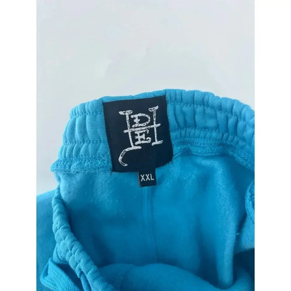 Ed Hardy Graphic Fire Skull Tattoo Men's Fleece Sweat shorts Size XXL Blue NWT - Picture 9 of 11